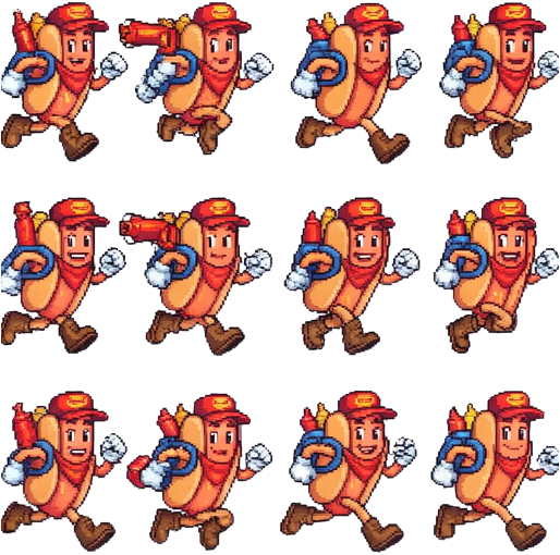 Pixel-art Sprite Sheet Of Illustration
