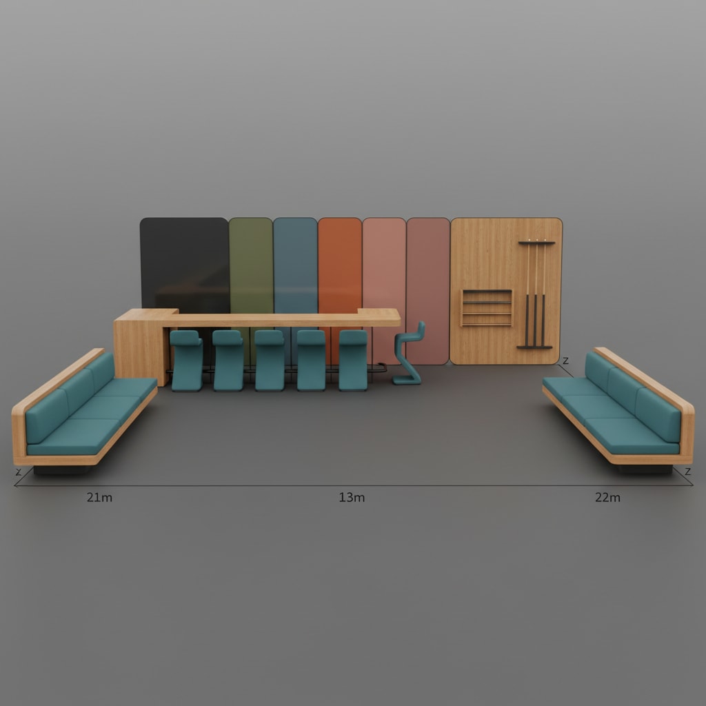 Image: Isolated sparse axis-aligned contemporary lounge f