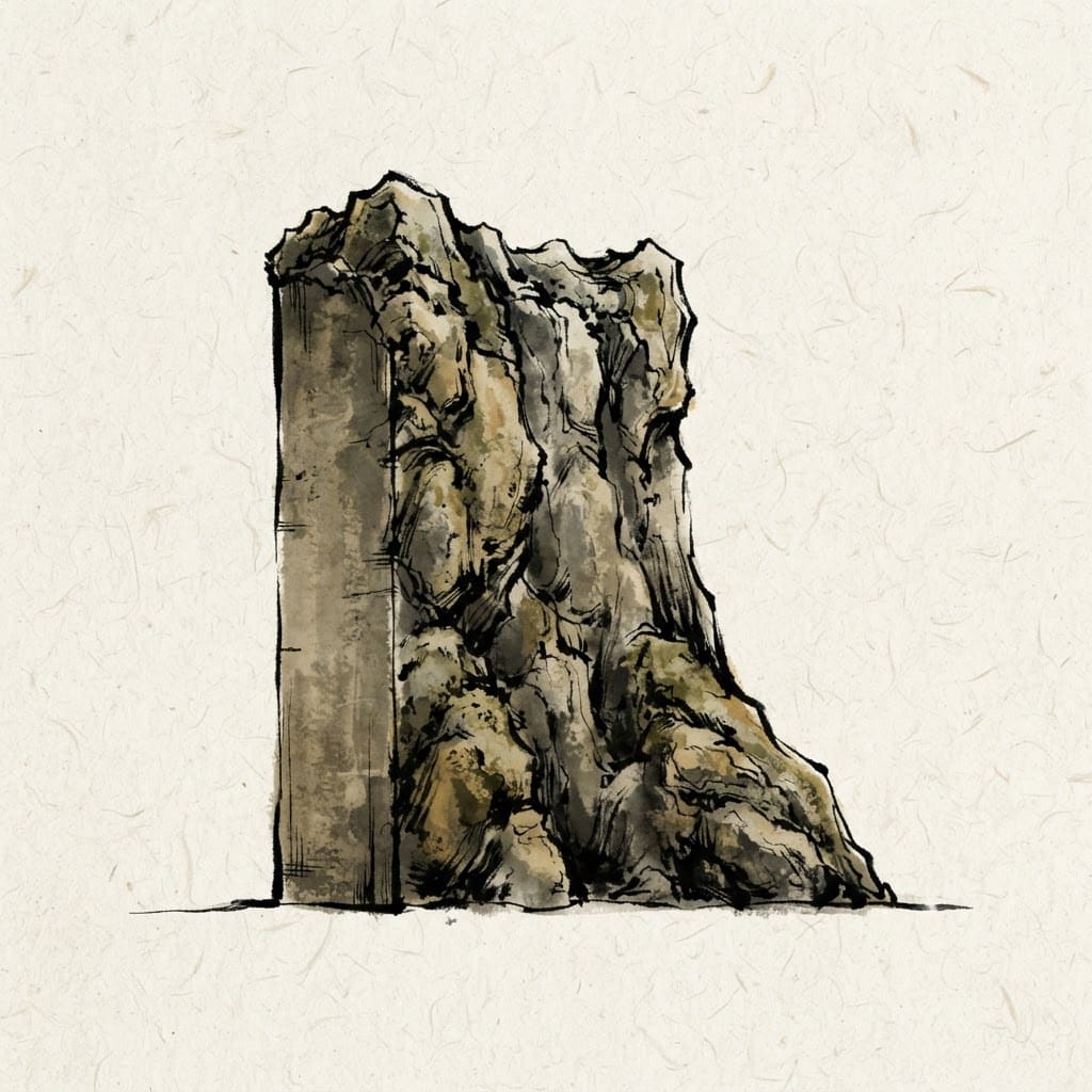 Image: SIDE ELEVATION of ONE modular cliff END-CAP for a