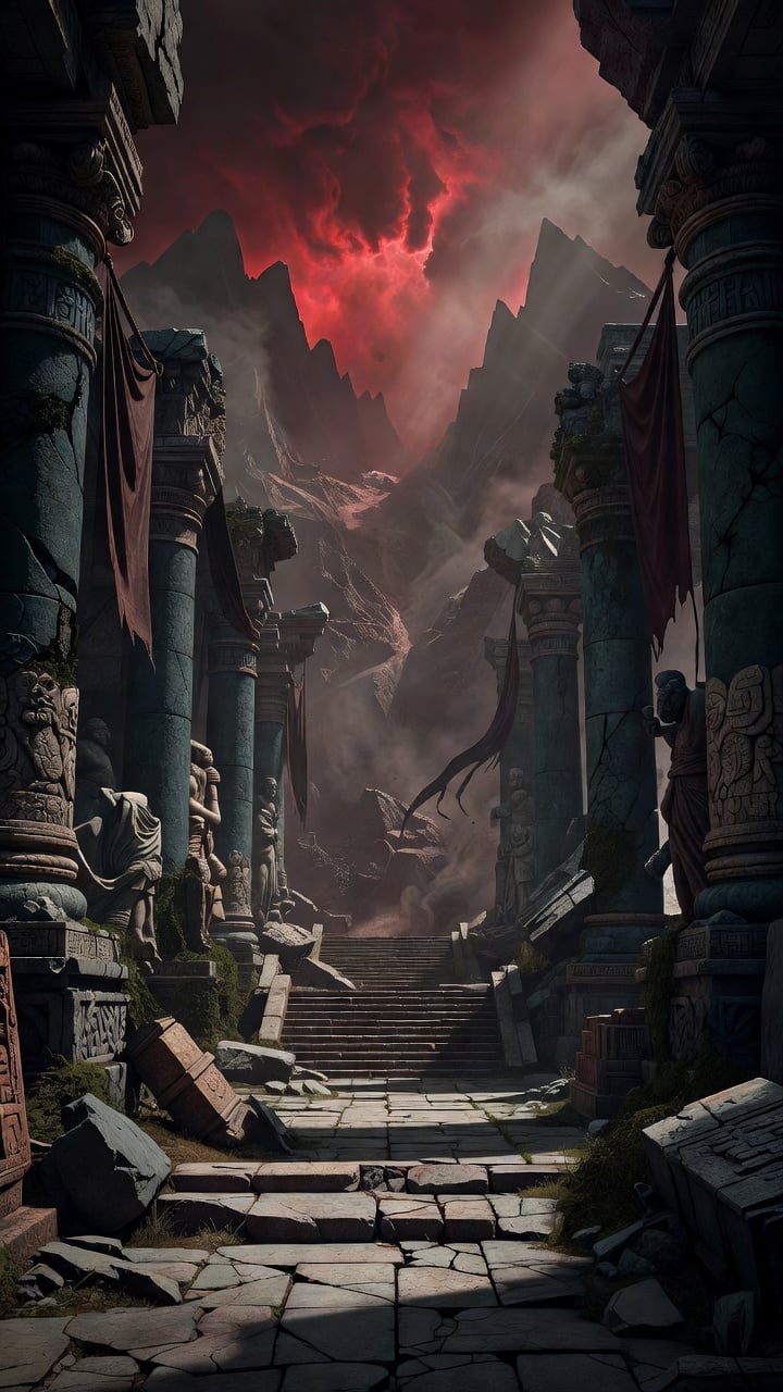 Ruined Temple Pass - Crimson Storm