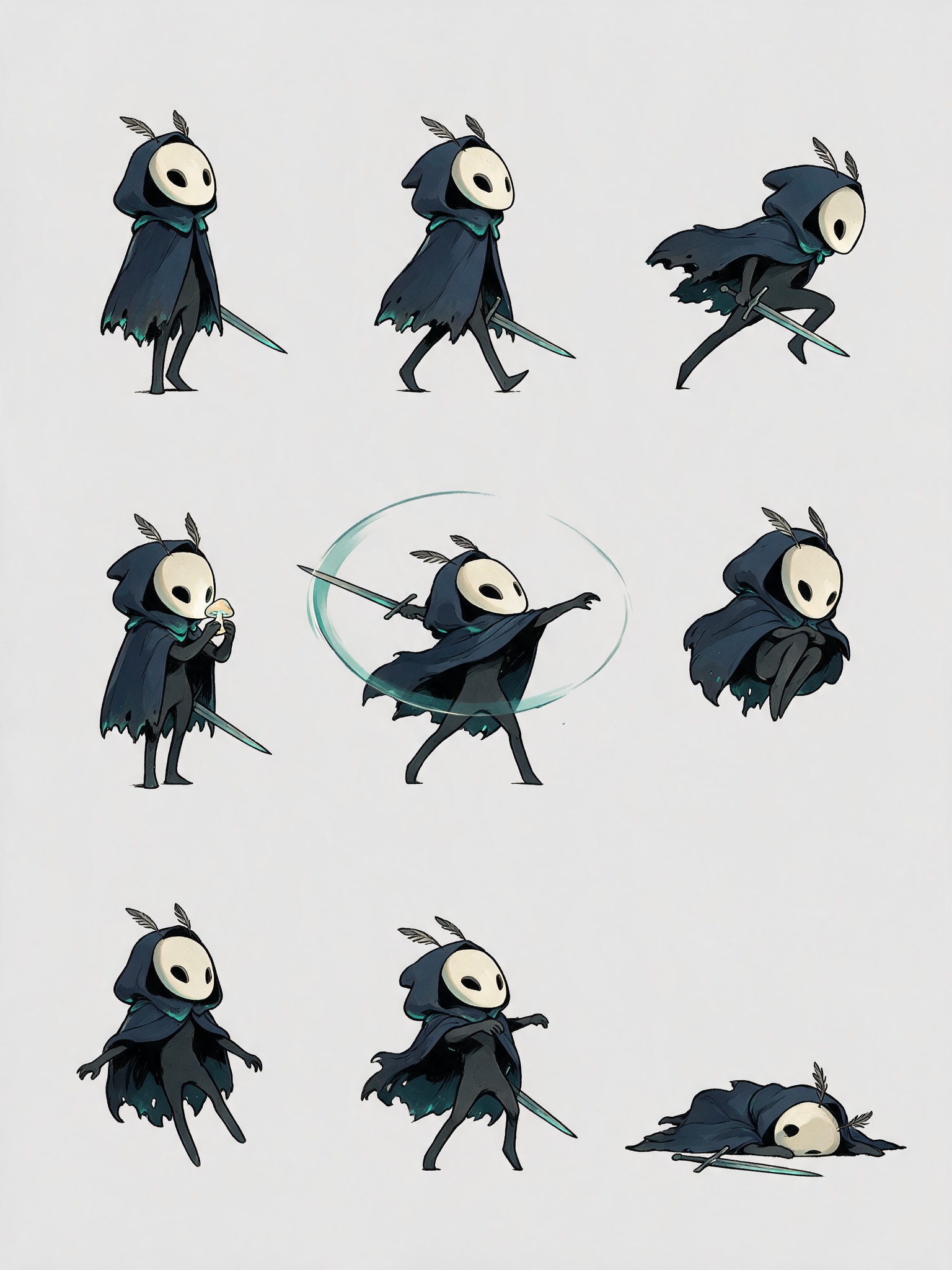 Moth-Knight Hero Sprite Sheet