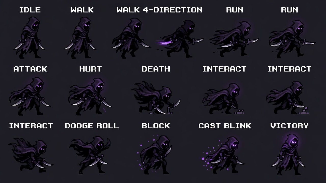 Nightweaver Player Sprite Sheet Remake