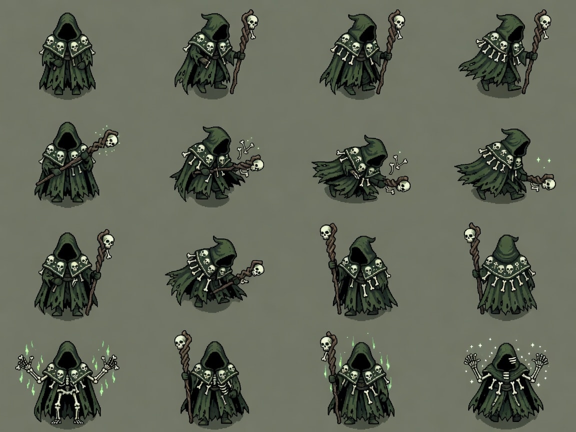 Bonekeeper Top-Down Player Sprite Sheet