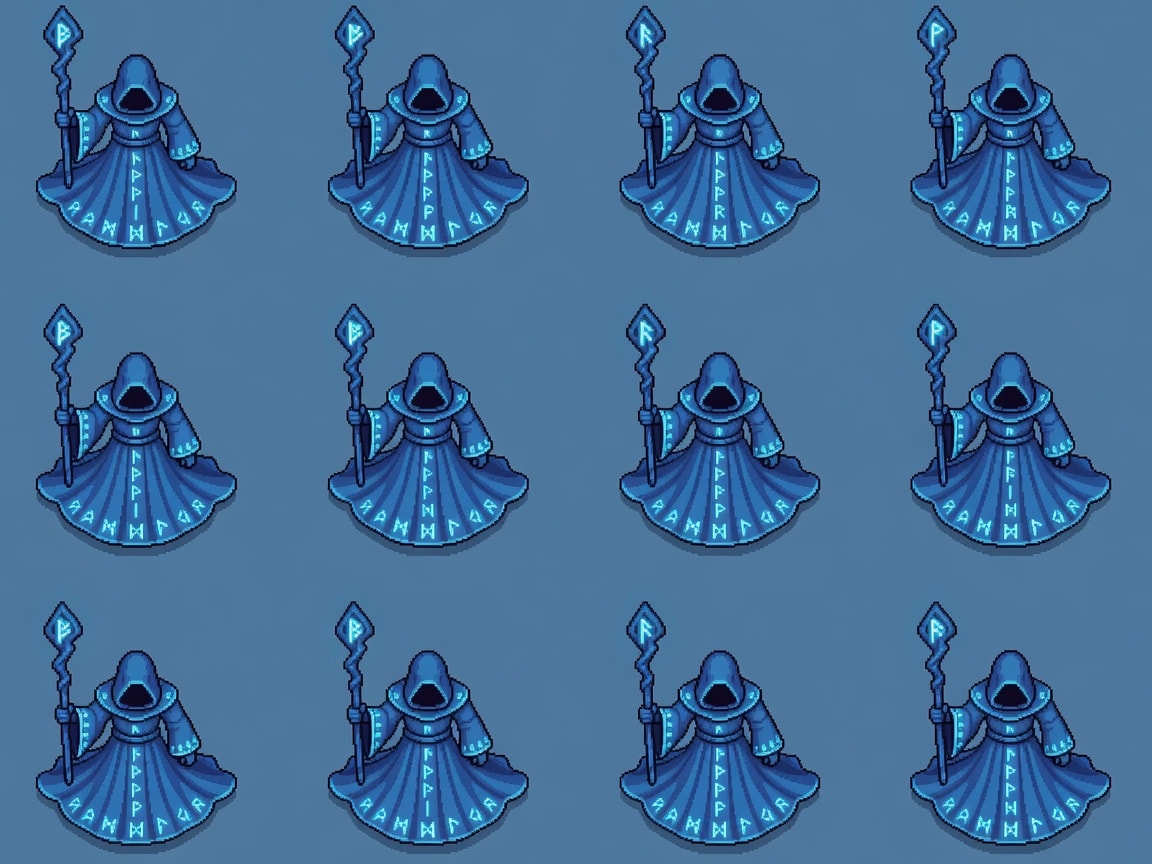 Runecaster Top-Down Player Sprite Sheet