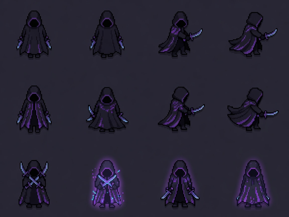 Nightweaver Top-Down Player Sprite Sheet