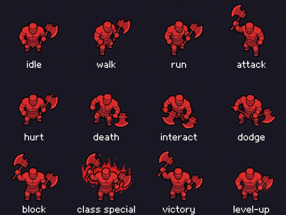 Berserker Chunky Top-Down Sprite Sheet Revision 2