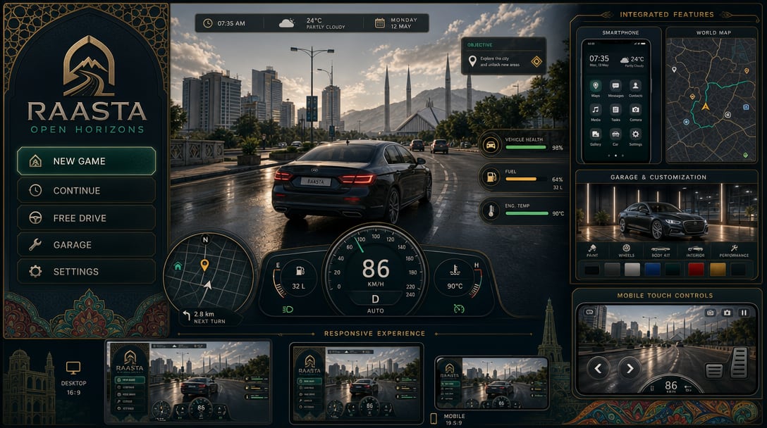 Raasta Premium Open-World Game UI