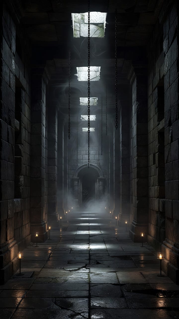 Subterranean Stone Corridor Portrait