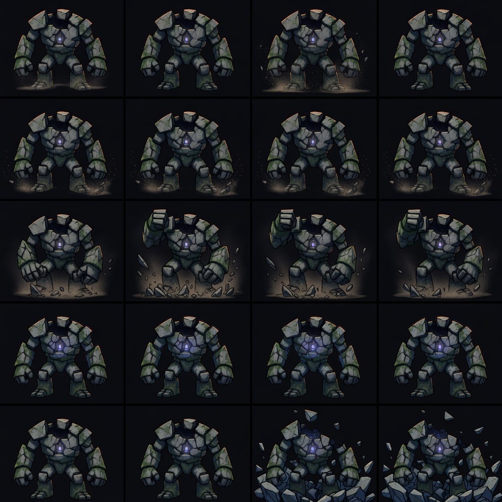 Ruin Warden Enemy Spritesheet