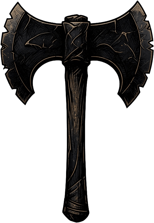 Card icon cleave axe