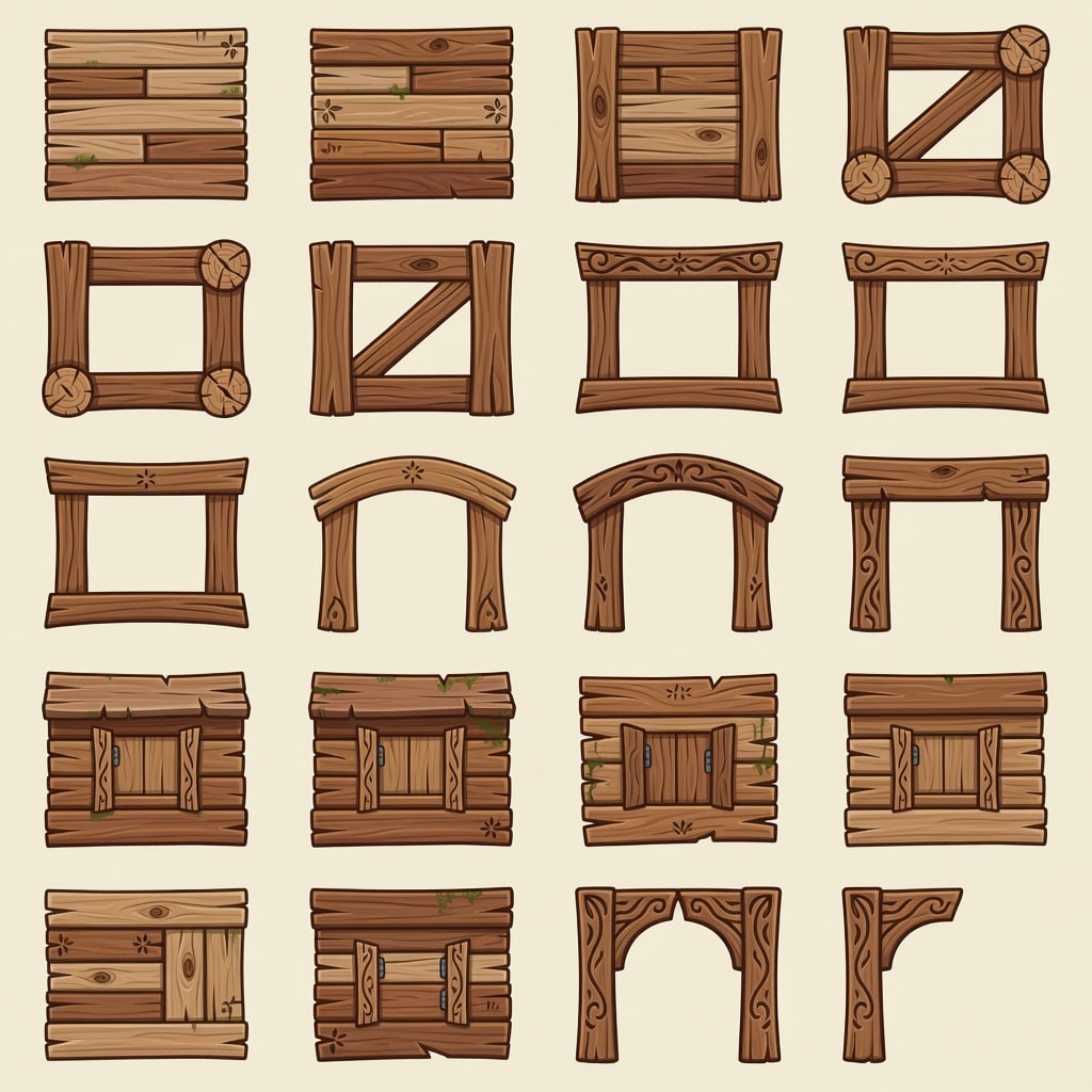 Storybook Fantasy Wooden House Tiles