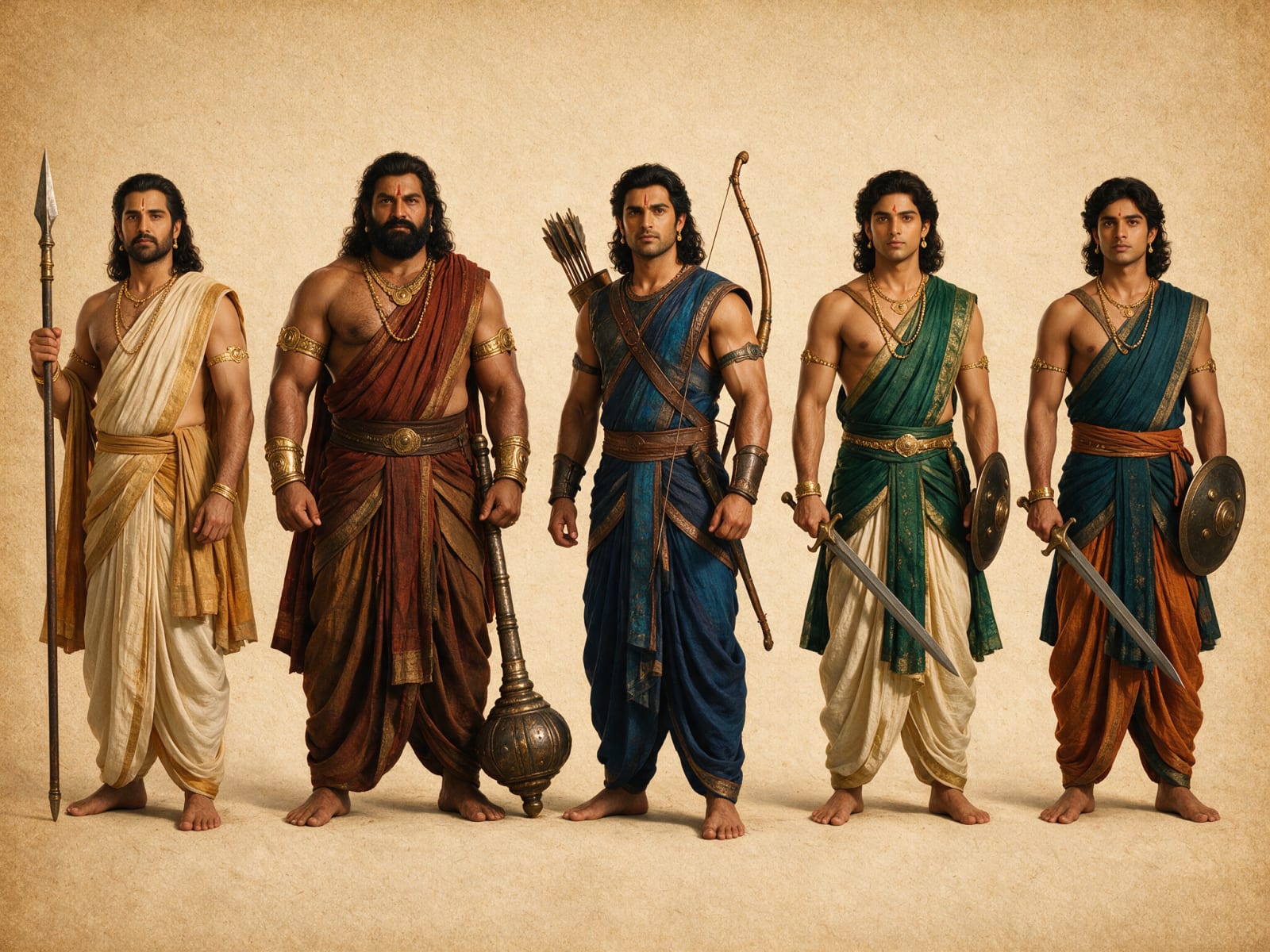 Pandava Character Design Sheet