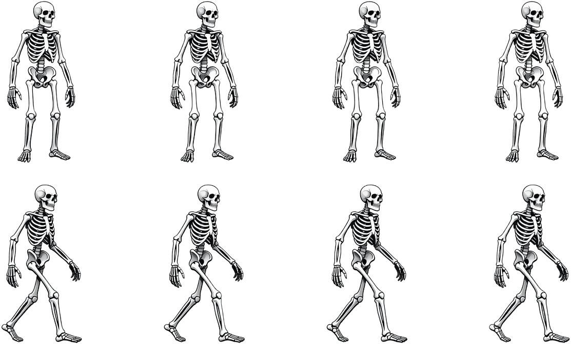 Void Papercut Skeleton Sprite Sheet
