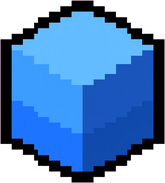 Pixel Art Blue Cube