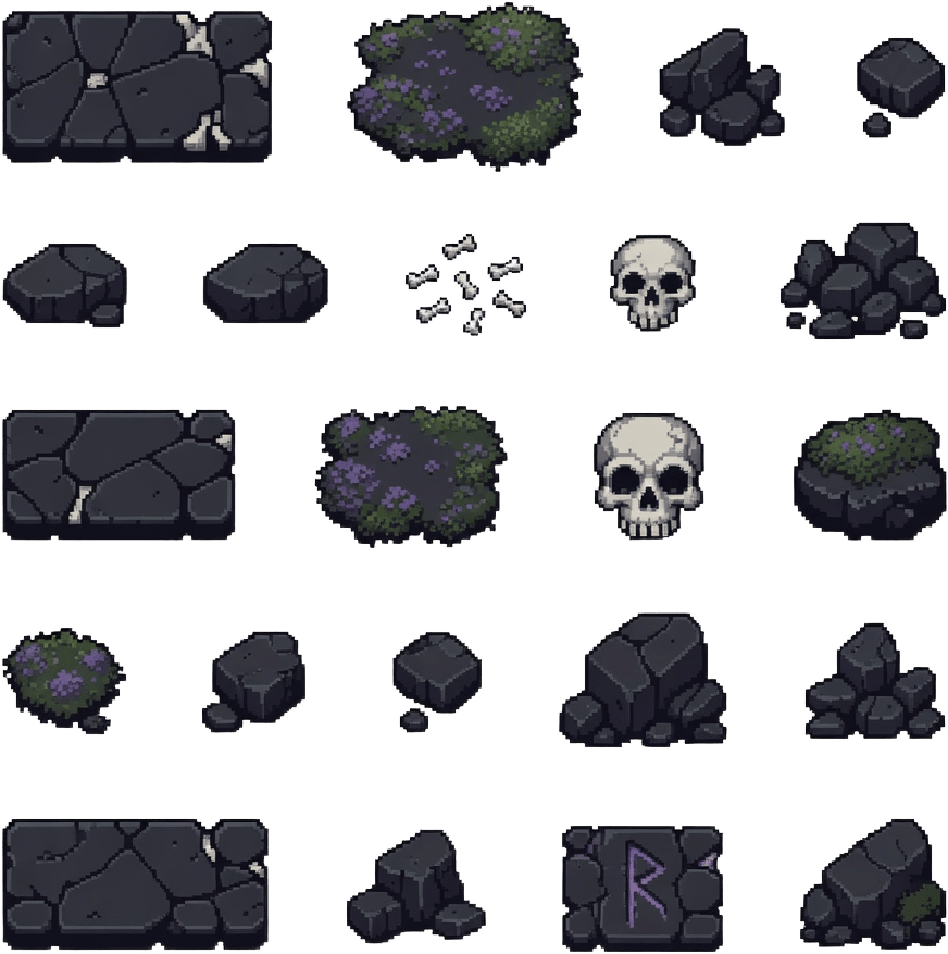 Dark Fantasy Arena Decorative Motifs