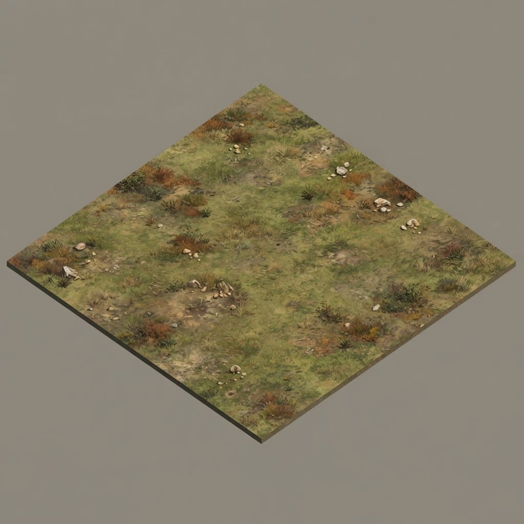 Image: Isometric game map tile of open, unremarkable gras