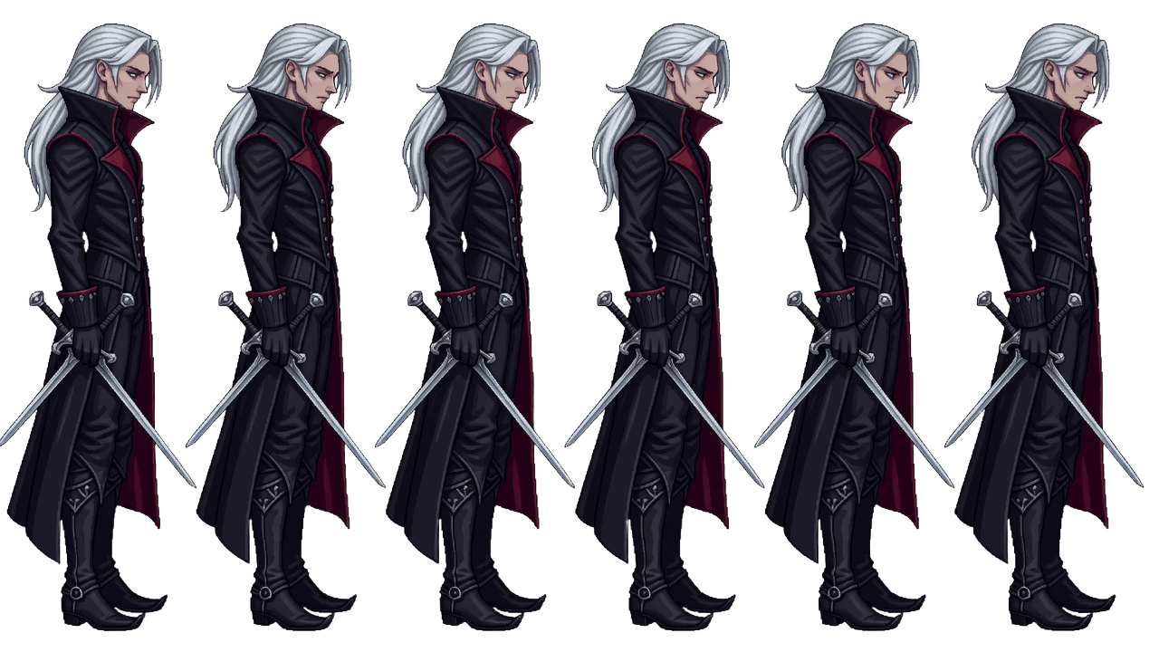 Gothic Dhampir Swordsman - Idle Sheet