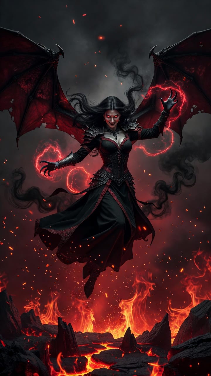 Winged Fire Villain Portrait
