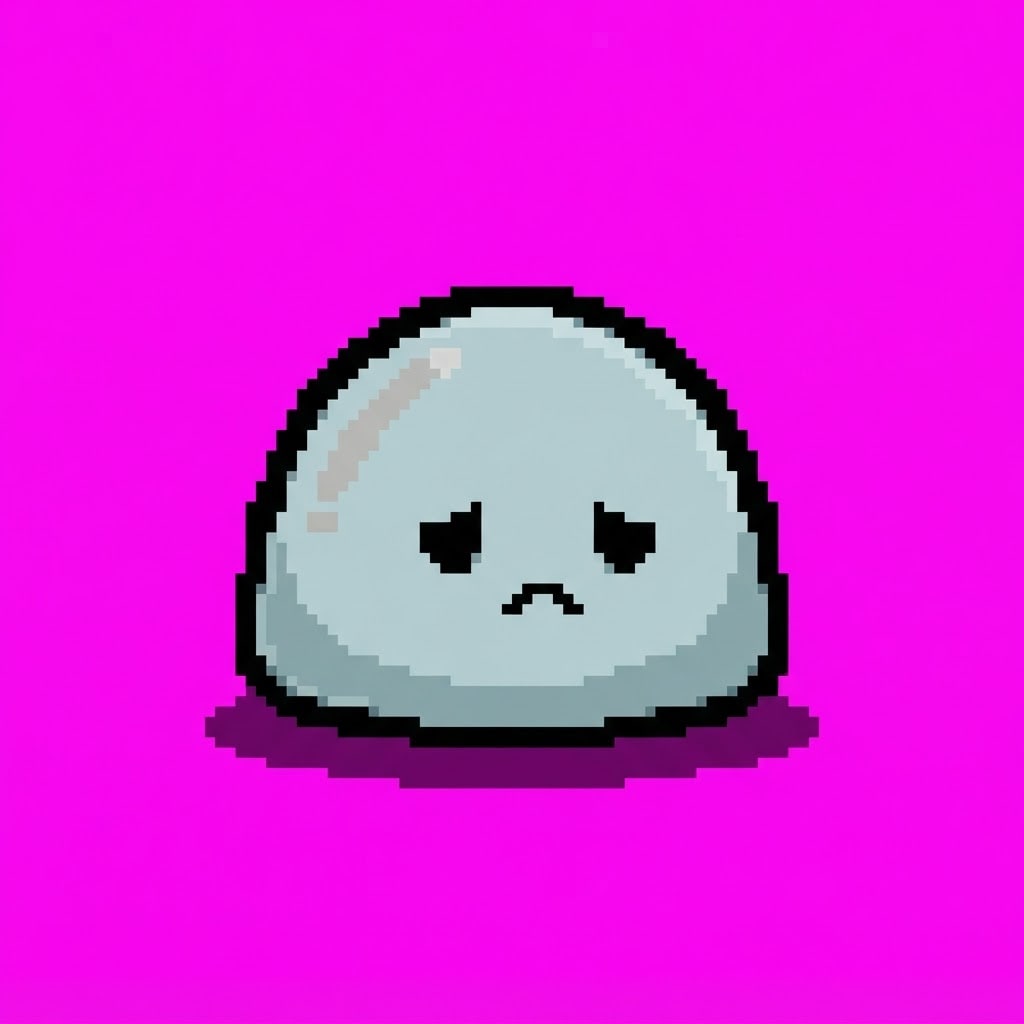 Image: A single cute slime monster character sprite in ch