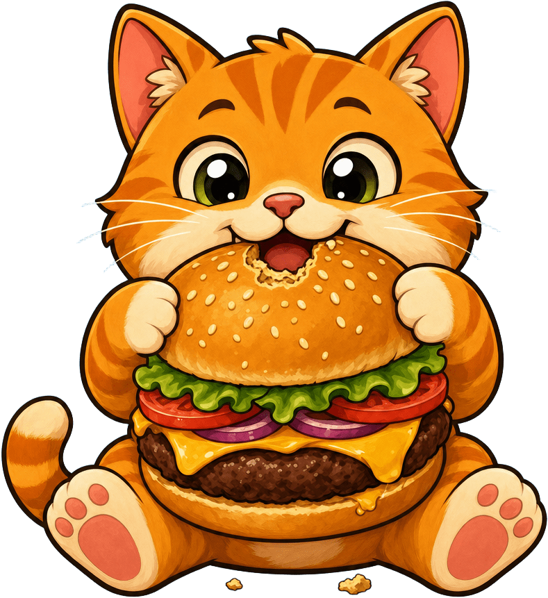 Burger Cat Clicker Mascot