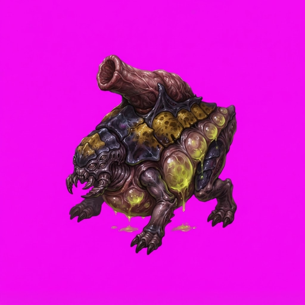 Image: Game asset sprite of a hostile alien creature, a b