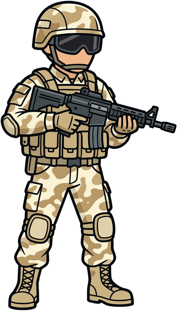 Tan Camo Tactical Soldier Player Sprite