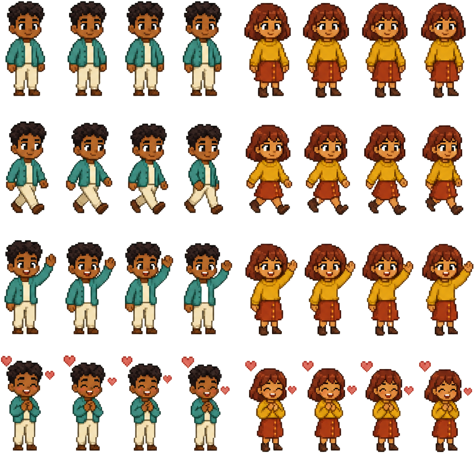 Our Little Cat - Inclusive Partner Duo Sprite Sheet