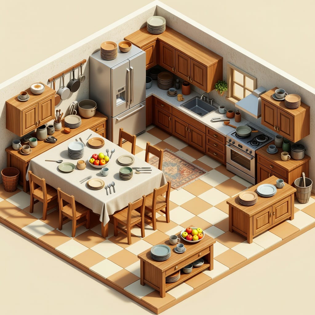 Isometric Kitchen Environment