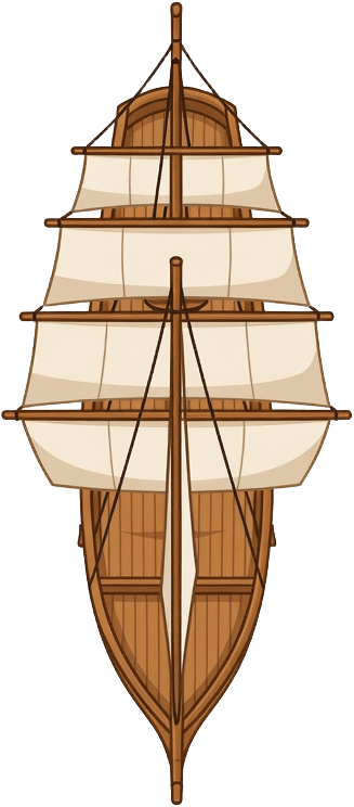 Top-Down Player Sailing Ship