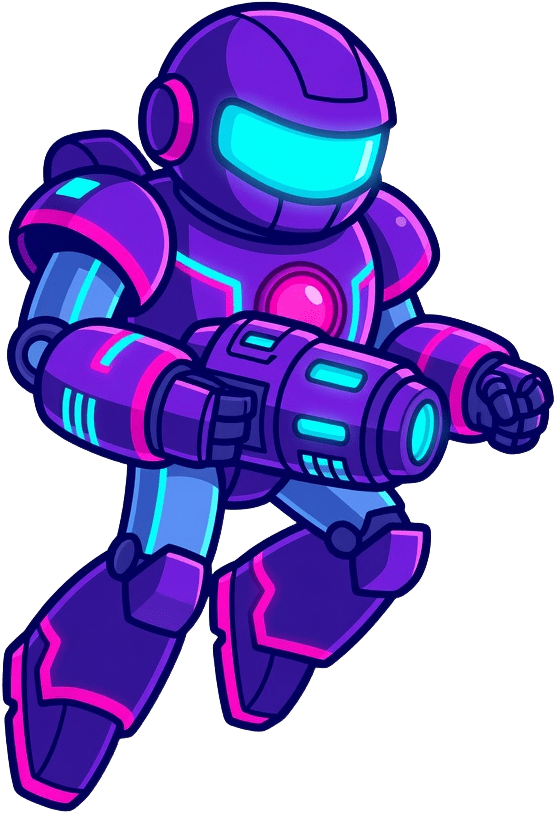 Purple Robot Hero Jump