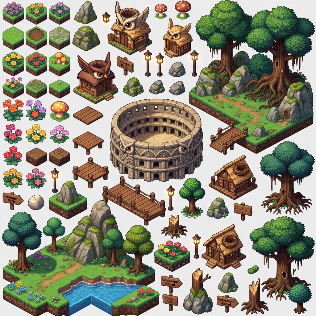 Pixel Forest Village Tileset