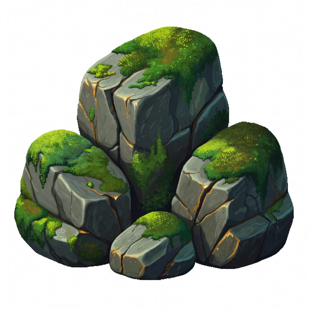 Mossy Boulder Cluster