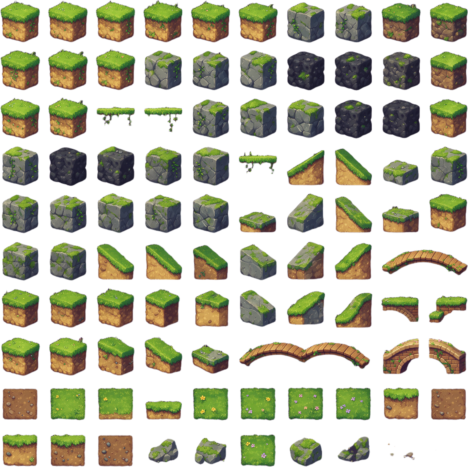 Forest Platformer Terrain Tileset