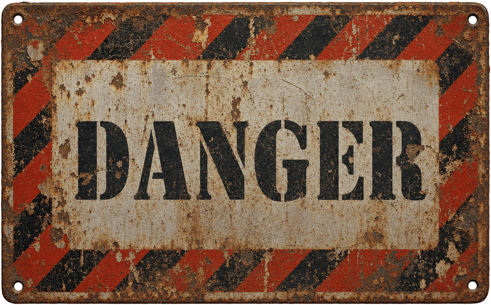 DANGER warning sign decal