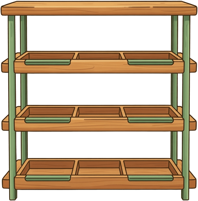 Cozy Greenhouse Plant Shelf
