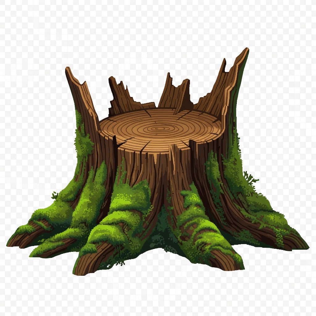 Mossy Fallen Tree Stump