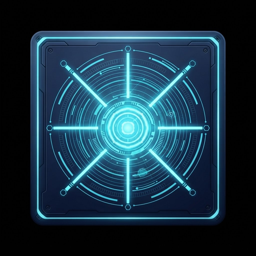 Image: Single game UI module, pure black background: Main