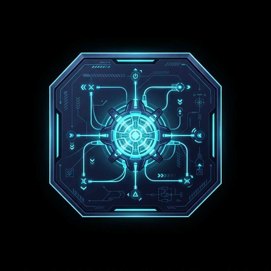 Image: Single game UI module, pure black background: Seco
