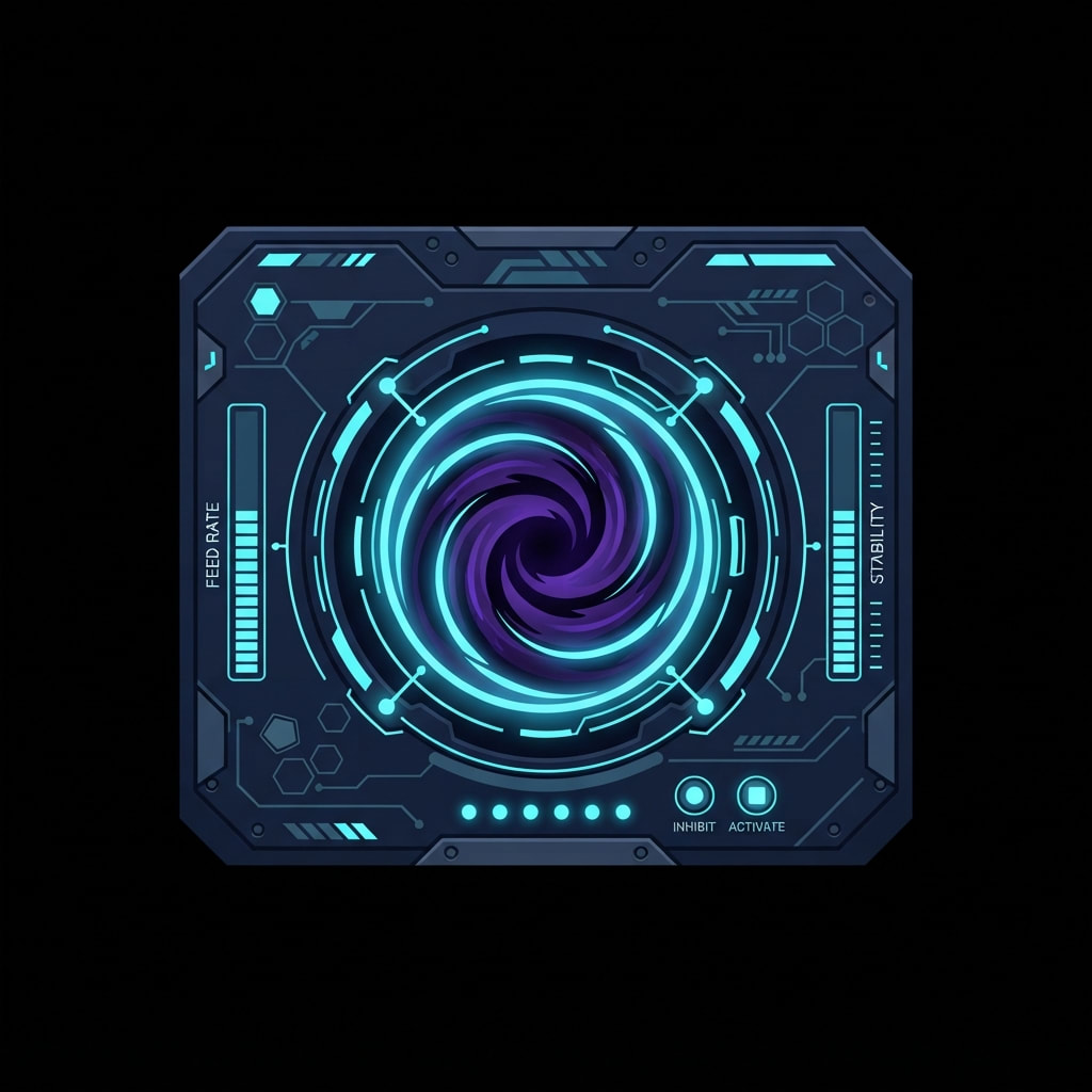 Image: Single game UI module, pure black background: Anti