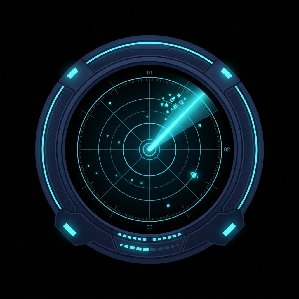 Image: Single game UI module, pure black background: Long