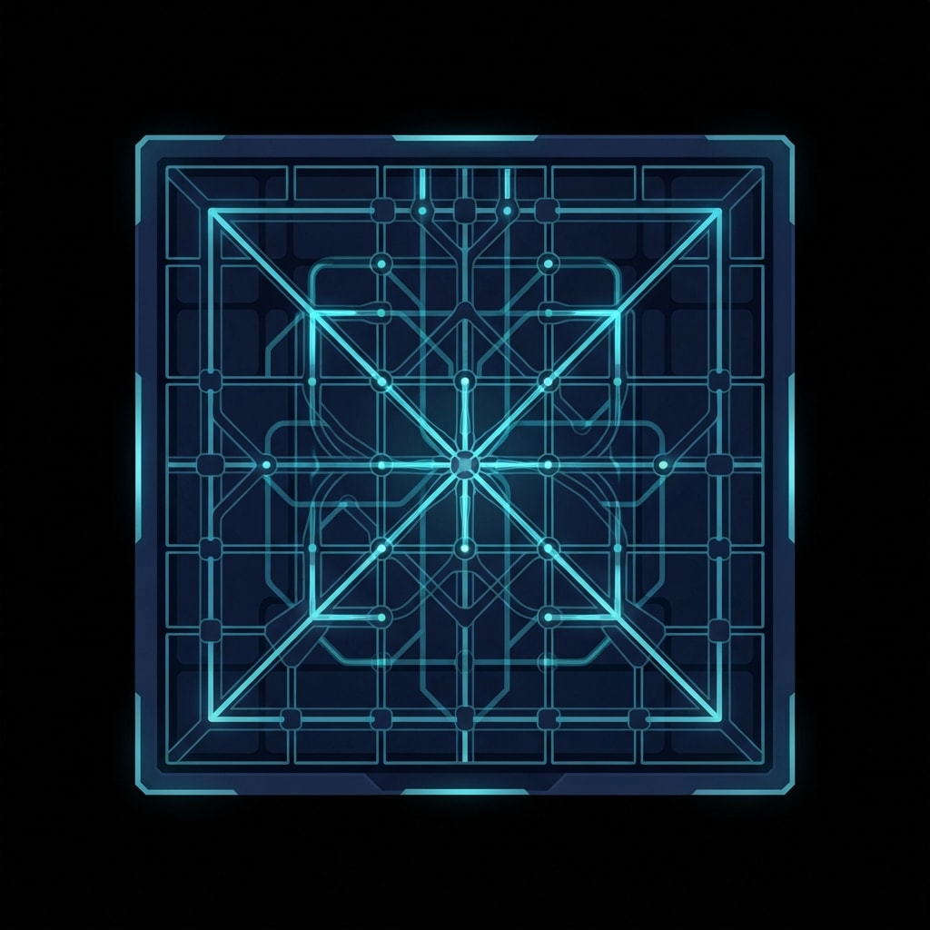 Image: Single game UI module, pure black background: Syne