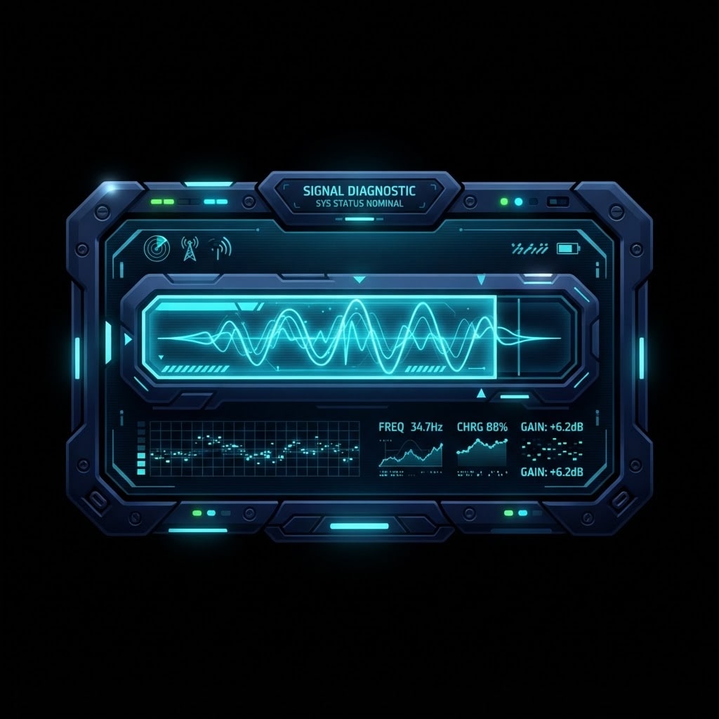 Image: Single game UI module, pure black background: Sign