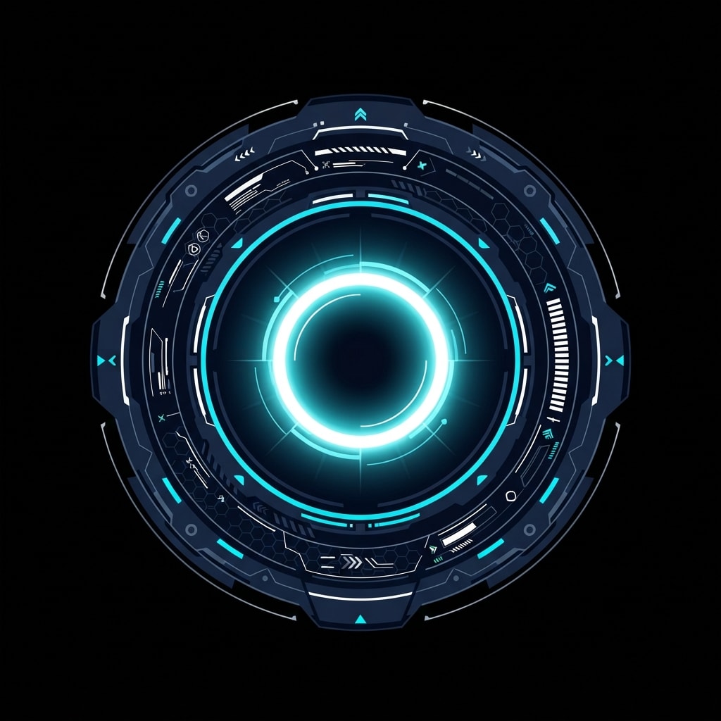 Image: Single game UI module, pure black background: Sing