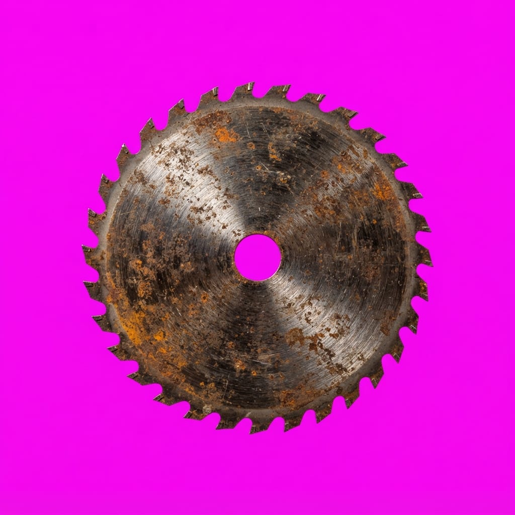 Image: Photoreal game sprite of a circular rusted buzzsaw