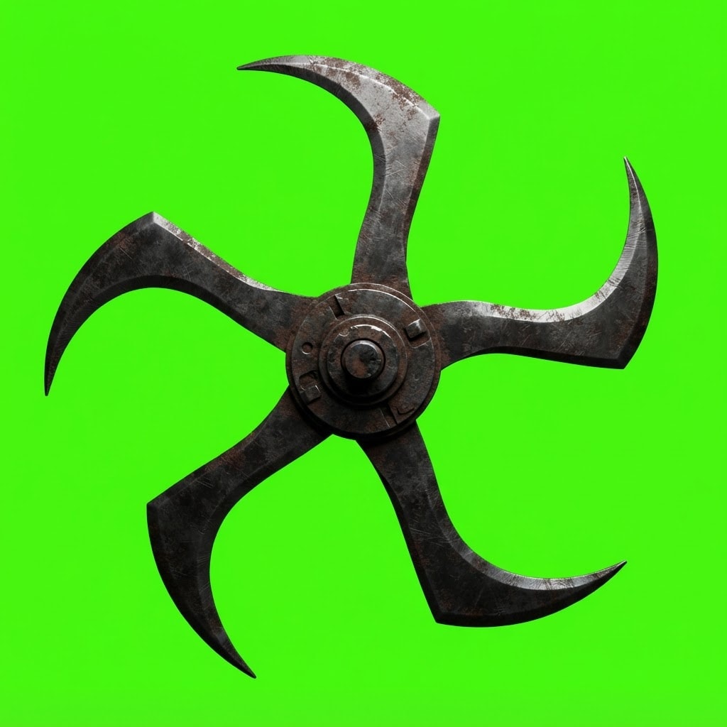 Image: Photoreal side-view platformer trap sprite, single
