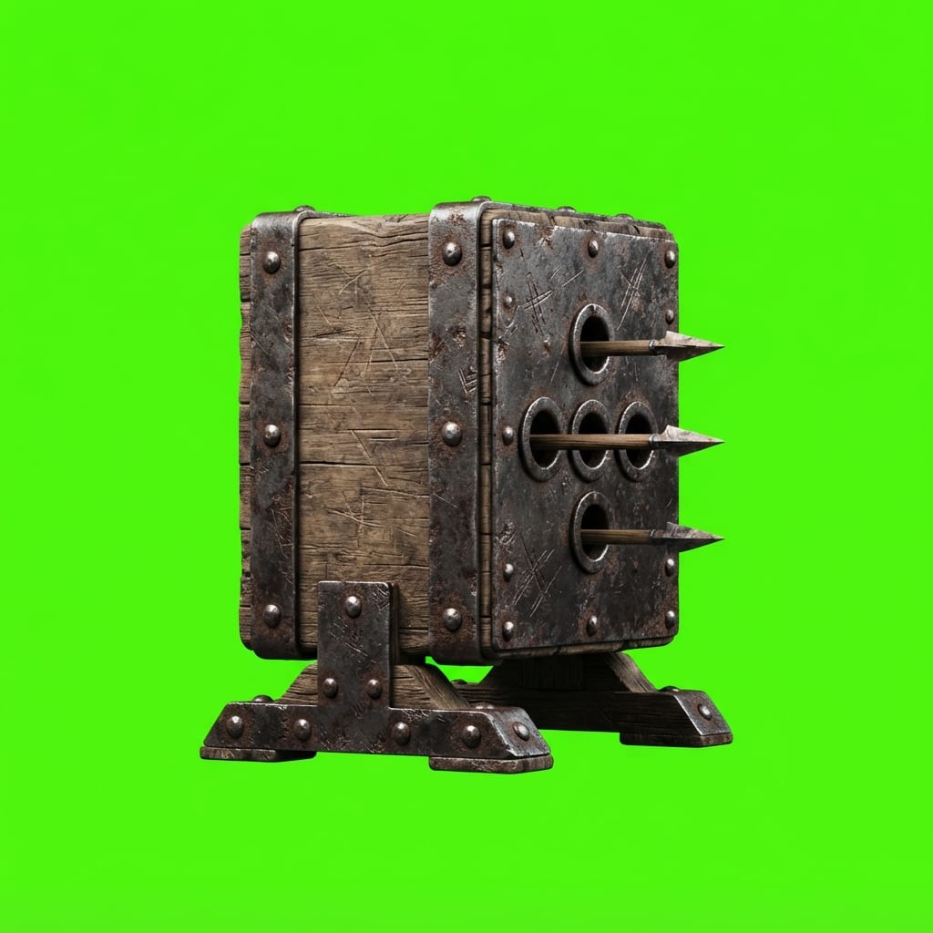 Image: Photoreal side-view platformer trap sprite, single