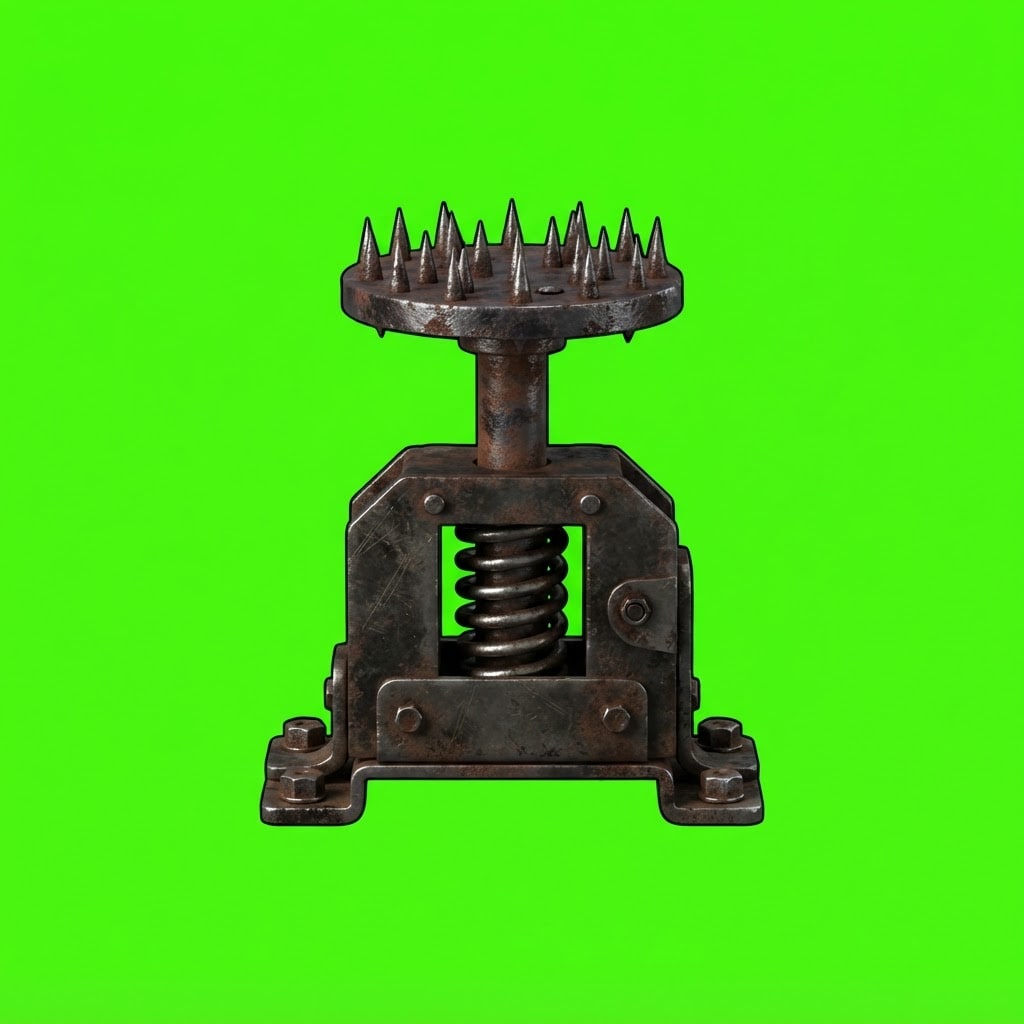 Image: Photoreal side-view platformer trap sprite, single