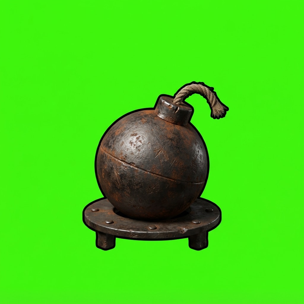 Image: Photoreal side-view platformer trap sprite, single