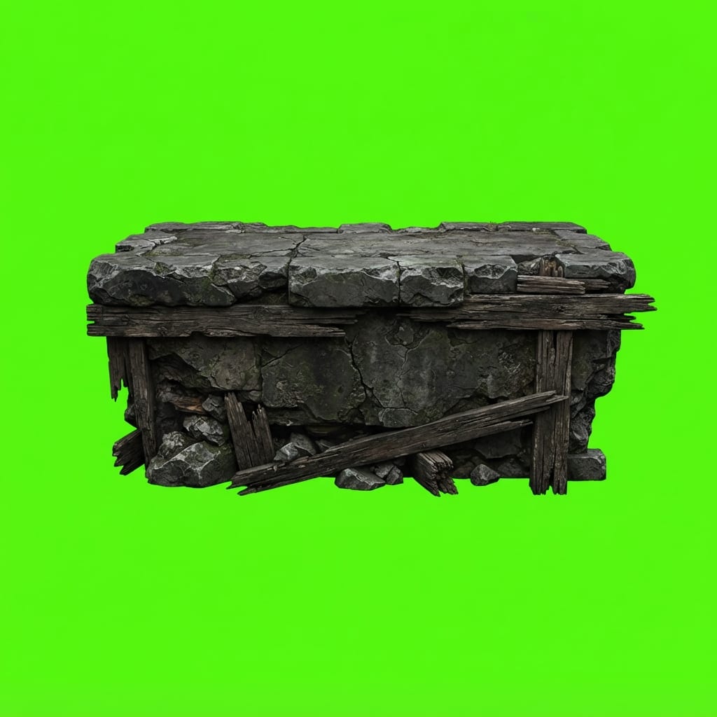 Image: Photoreal side-view platformer trap sprite, single