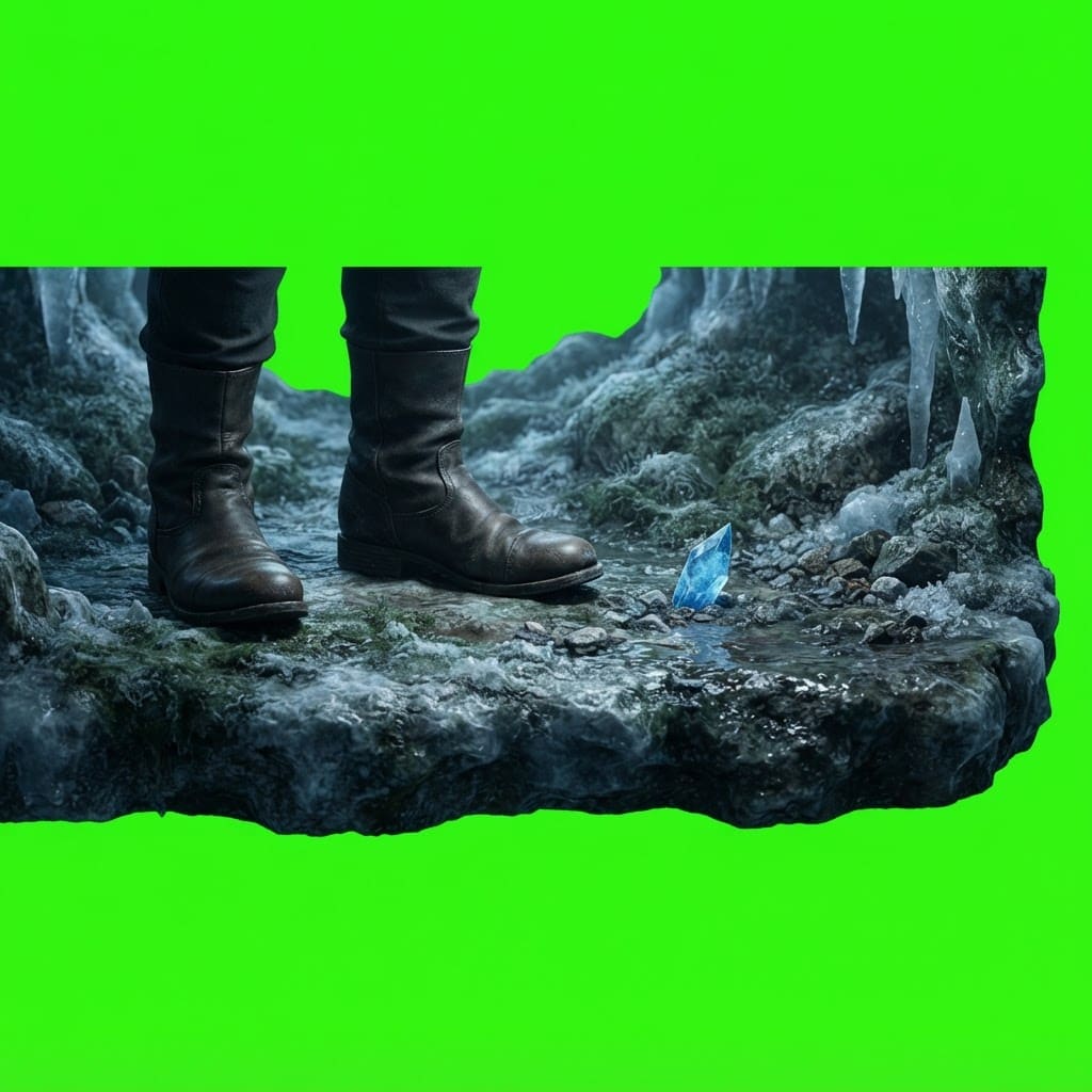 Image: Side-view 2D platformer floor clutter, photoreal f